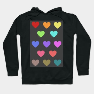 A rainbow of hearts pattern Hoodie